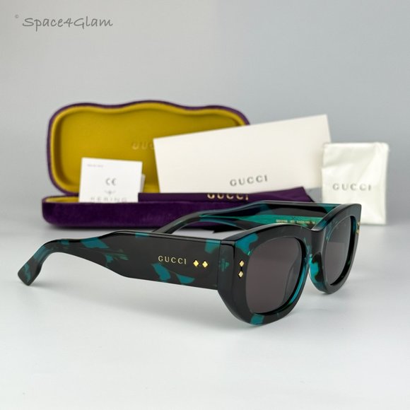 NEW Gucci GG1215S 001 Havana Grey Rectangle Unisex Sunglasses GG 1215S - Picture 4 of 12